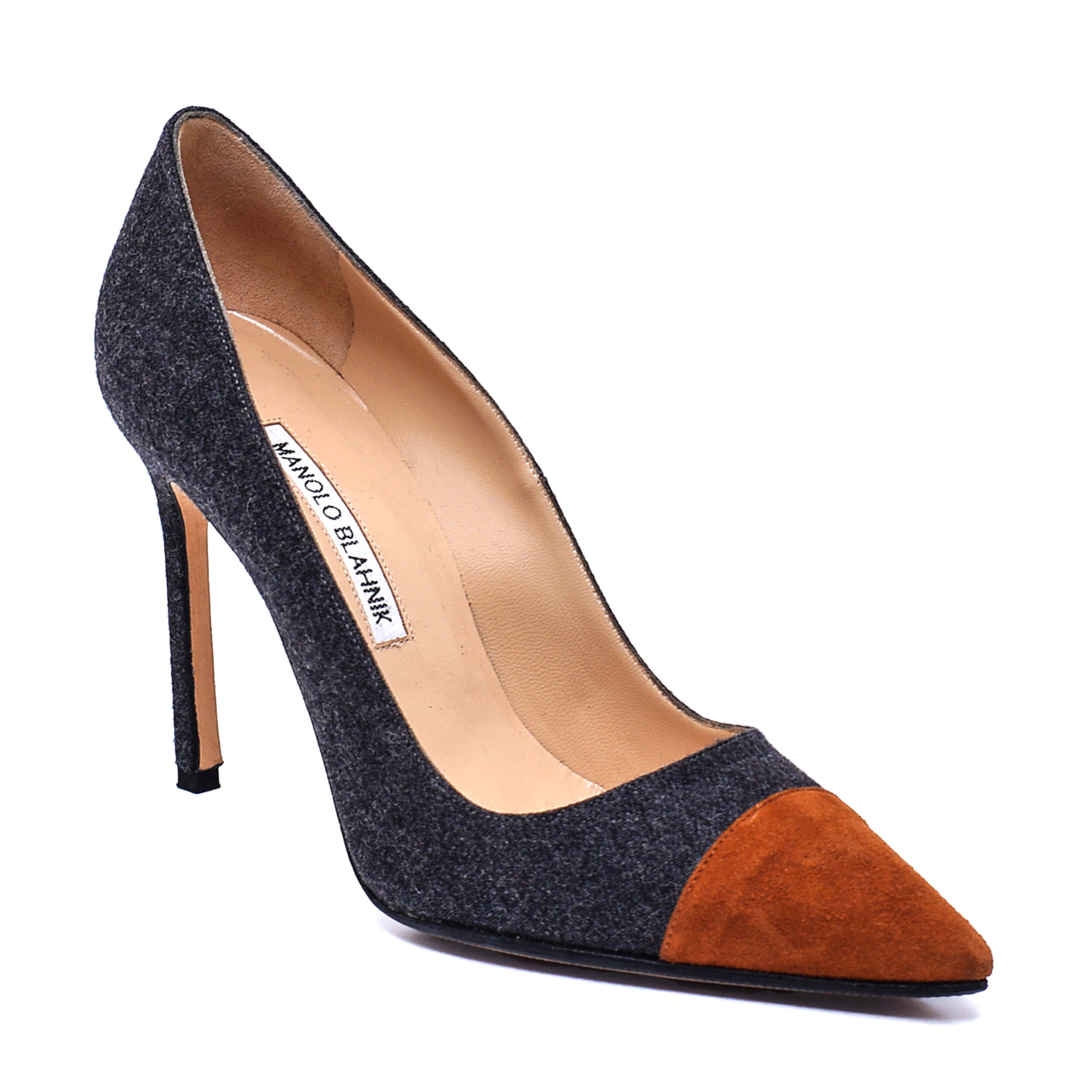 Manolo Blahnik - Denim Tabac Suede Pumps